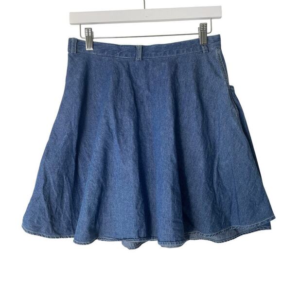 Vintage Armani Jeans Button Up Denim A-Line Skirt Size 28 - Picture 3 of 5